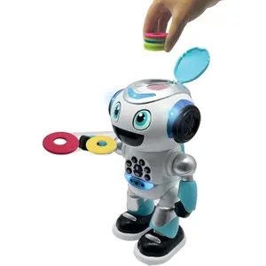 Programmable Remote Control Robot Toy with Quiz, Music, Games, Disc Throwing, Stories Lexibook Powerman® Shoot image-1