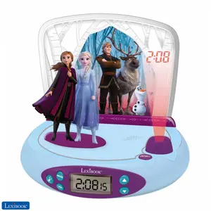 Snow Queen projector alarm clock with anna and elsa in 3d and magical sounds Lexibook image-0