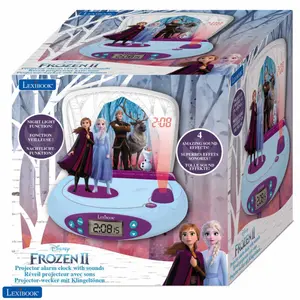 Snow Queen projector alarm clock with anna and elsa in 3d and magical sounds Lexibook image-2