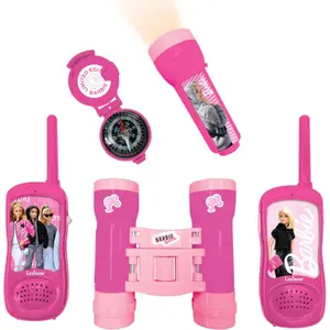 Utomhus äventyrskit med walkie-talkies, kikare och kompass Lexibook Barbie image-0