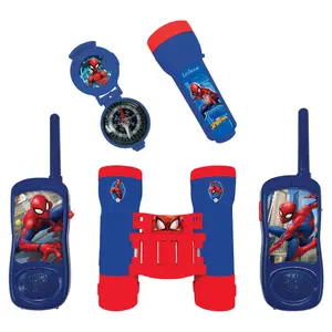 Kit de aventurero de juegos al aire libre con walkie-talkies, alcance, binoculares y brújula. Lexibook SpiderMan image-0