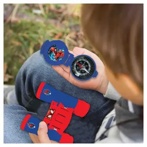 Kit de aventurero de juegos al aire libre con walkie-talkies, alcance, binoculares y brújula. Lexibook SpiderMan image-1