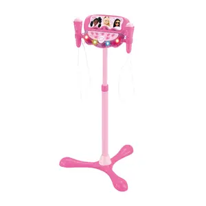 Microphone sur pied ajustable lumineux avec enceinte Lexibook Barbie image-0