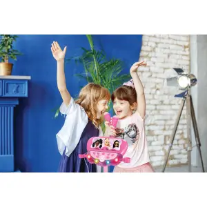 Microphone sur pied ajustable lumineux avec enceinte Lexibook Barbie image-2