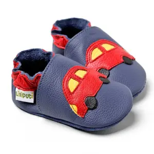Boys' soft slippers Liliputi Blue Cars V8 image-0