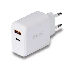 Adattatore di rete 1xUSB A & 1x USB C 30W Lindy image-1