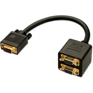 VGA-kabel hane till 2 x VGA-hona Lindy