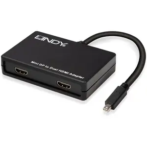 Adaptateur hub mini DisplayPort/HDMI MST vers 2 ports HDMI 2.0 Lindy