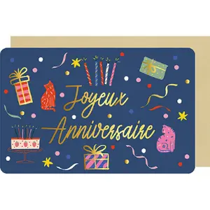 Podwójna karta z piórami i kwiatami Ling Design Anniversaire image-0