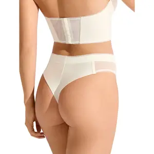 Hohe taillierte Brazilian-Culotte mit abnehmbaren Straps für Frauen Lisca Eminence Mariage image-2