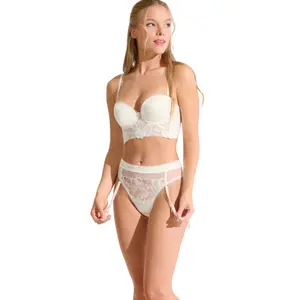 Hohe taillierte Brazilian-Culotte mit abnehmbaren Straps für Frauen Lisca Eminence Mariage image-6