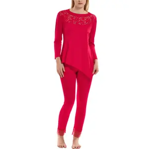 Pijama calças top de mangas longas mulher Lisca Flamenco image-1