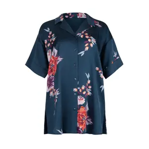 Short sleeve women's pyjama shirt Lisca Amaryllis image-0
