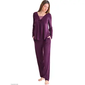Women's long-sleeve pyjama Lisca Velvet Luxe image-3