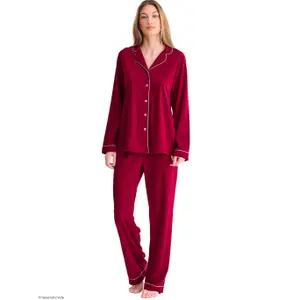 Womens Long Sleeve Shirt and Trousers Pyjama Lisca Tara image-4