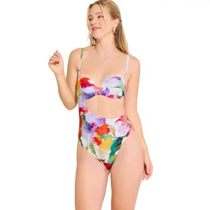 Asymmetrical padded one-piece swimsuit for women Lisca Roma image-1