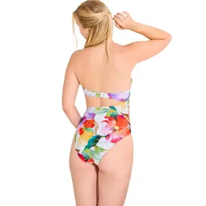 Asymmetrical padded one-piece swimsuit for women Lisca Roma image-4