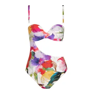 Asymmetrical padded one-piece swimsuit for women Lisca Roma image-0