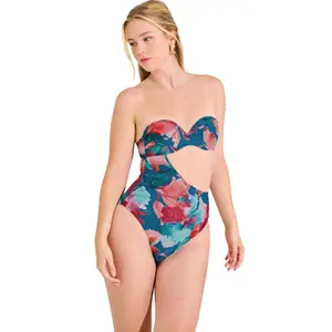 Asymmetrical padded one-piece swimsuit for women Lisca Roma image-1