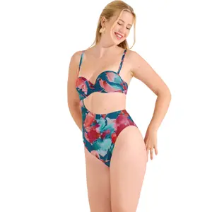 Asymmetrical padded one-piece swimsuit for women Lisca Roma image-2