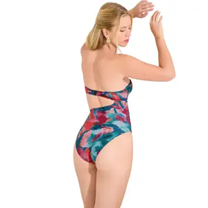 Asymmetrical padded one-piece swimsuit for women Lisca Roma image-4