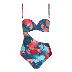 Asymmetrical padded one-piece swimsuit for women Lisca Roma image-0