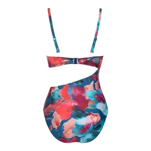 Asymmetrical padded one-piece swimsuit for women Lisca Roma image-3