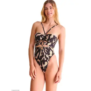 Bikini med djup skärning utan byglar för damer Lisca Aswan image-1