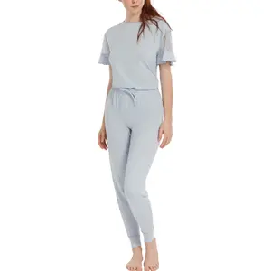 Pyjama pantalon top manches courtes femme Lisca Smooth image-1