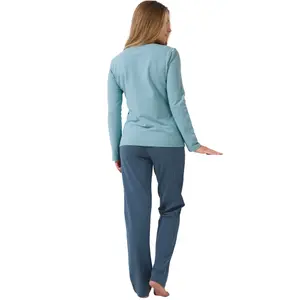 Wide leg women's pyjama bottoms Lisca Delightful image-5