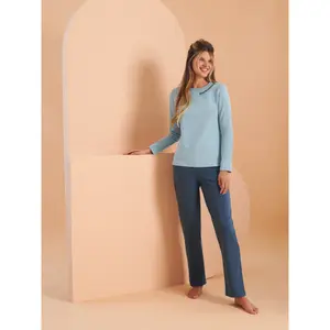 Wide leg women's pyjama bottoms Lisca Delightful image-3