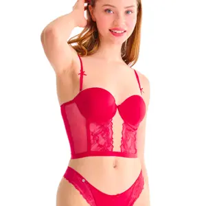 Padded balconette bra for women Lisca Sugarlace image-1