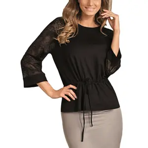 Damenbluse mit Spitze und Dreiviertelärmeln Lisca Véronica image-0