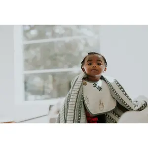 Set of 3 cotton muslin baby bibs Little Unicorn Bison image-2