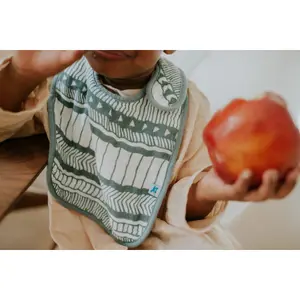 Set of 3 cotton muslin baby bibs Little Unicorn Bison image-5