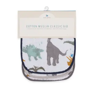 Set of 3 cotton muslin baby bibs Little Unicorn Dino Friends image-1