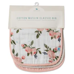 Set of 3 cotton muslin baby bibs Little Unicorn image-1