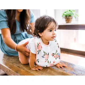 Set of 3 cotton muslin baby bibs Little Unicorn image-2