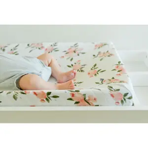 Elastic cotton muslin baby changing mat cover Little Unicorn image-1