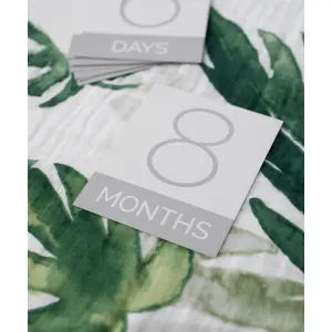 Cotton muslin photo blanket with baby step cards Little Unicorn image-2