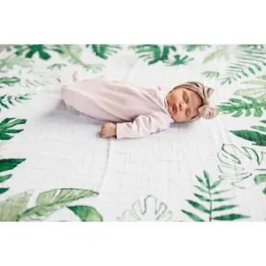 Cotton muslin photo blanket with baby step cards Little Unicorn image-4