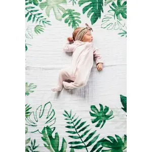 Cotton muslin photo blanket with baby step cards Little Unicorn image-5