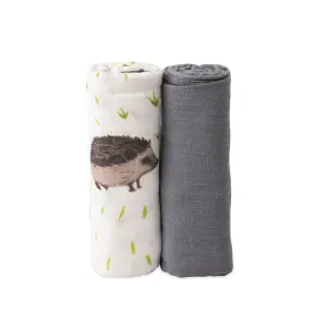 Set of 2 baby swaddle towels Little Unicorn Deluxe Bambou image-1