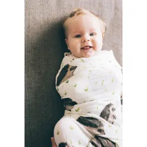 Set of 2 baby swaddle towels Little Unicorn Deluxe Bambou image-6