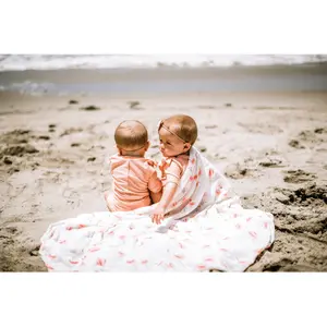 Set of 2 extra-soft baby diapers Little Unicorn Deluxe Bambou image-2