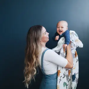 Set of 3 cotton muslin baby diapers Little Unicorn Dino Friends image-5