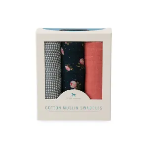 Set of 3 cotton baby swaddling towels Little Unicorn Tetra image-2