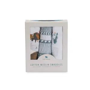 Set of 3 cotton muslin baby diapers Little Unicorn image-0