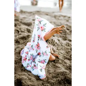 Cotton muslin-lined bath cape and baby washcloth Little Unicorn image-5