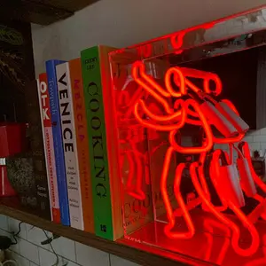 Neon illuminated sign Locomocean Bookcase Man image-0